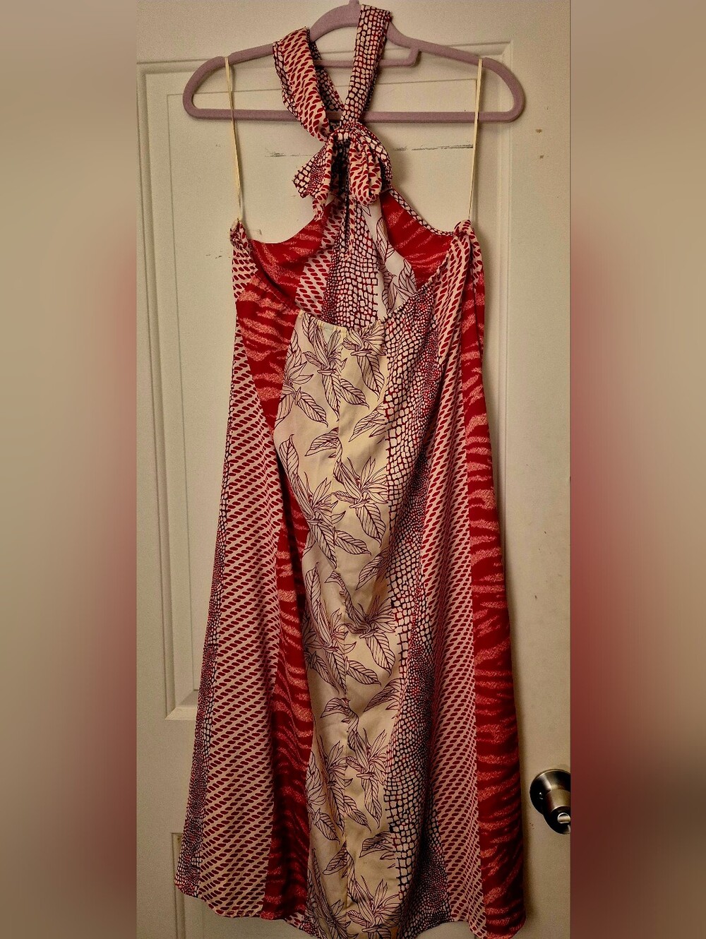 Banana Republic Twist Neck Red Sunset Dress medium - Picture 3 of 7